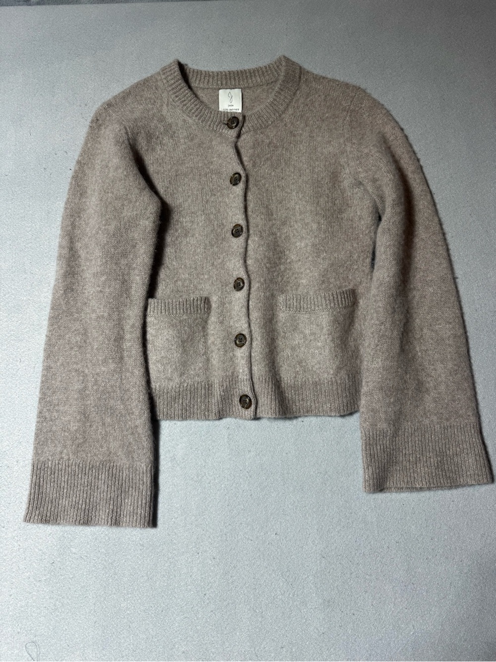 NWOT Joie 100% Cashmere Taupe Button-Up Women's Sweater Cardigan